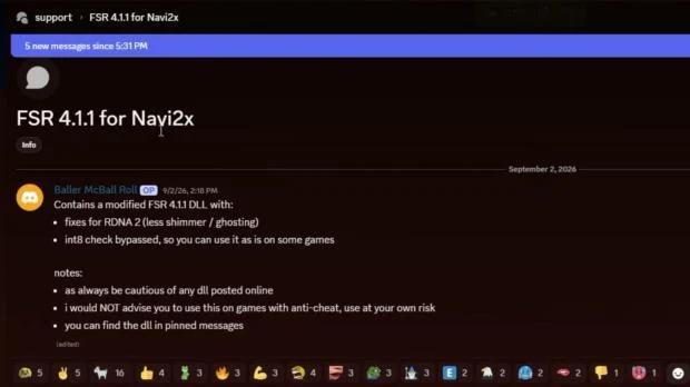 AMD FSR technology interface on PC screen