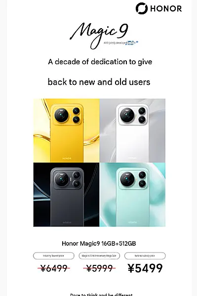 Honor Magic 9 camera system with ARRI sensors