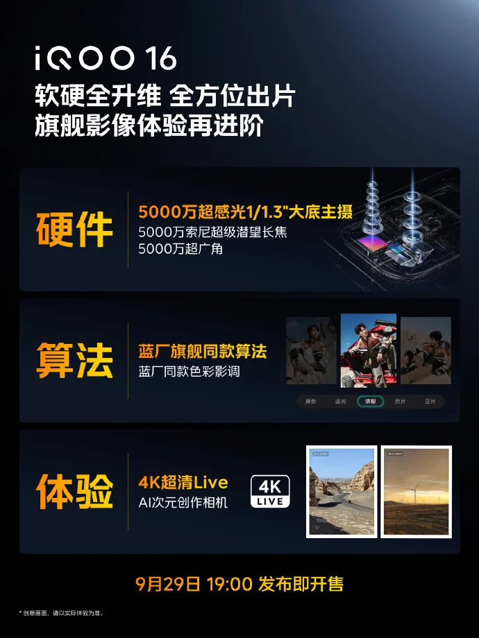 iQOO 16 smartphone camera module close-up