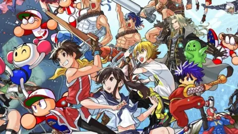 Konami logo and classic game characters