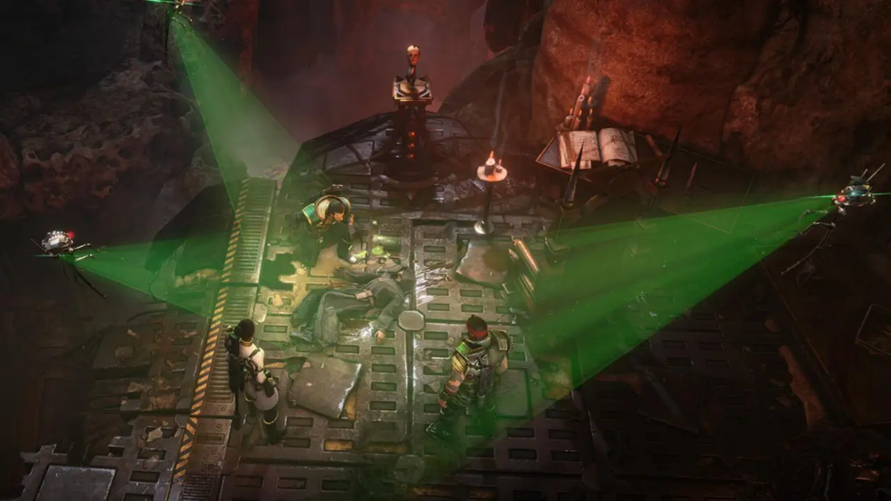 Concept art for Warhammer 40,000: Dark Heresy showing Inquisition and Astra Militarum gear