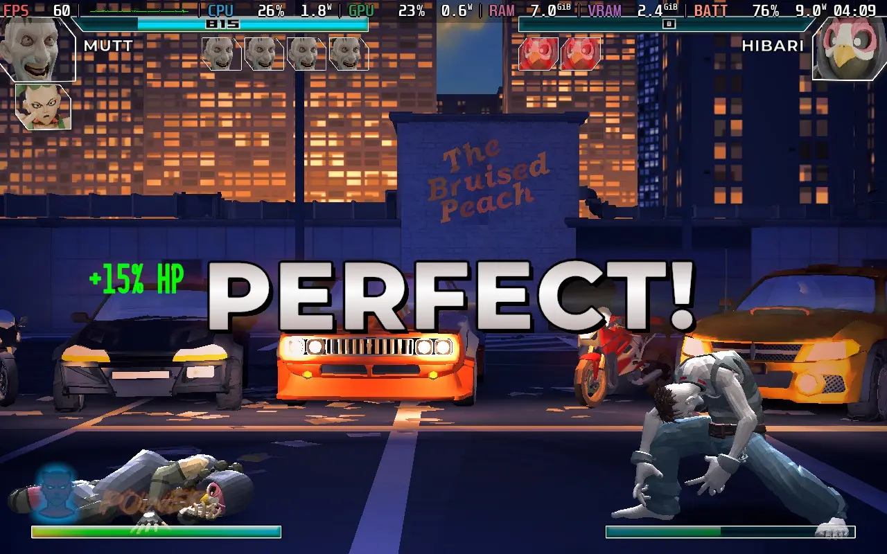 Poly Fighter gameplay screenshot showing character combat