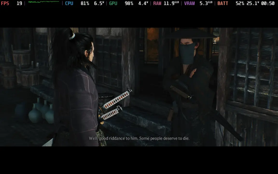 Rise of the Ronin gameplay on Steam Deck