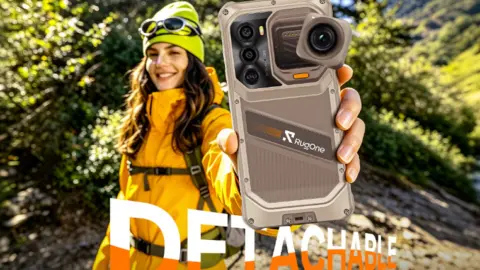 RugOne Xsnap 7 Pro smartphone with detachable action camera