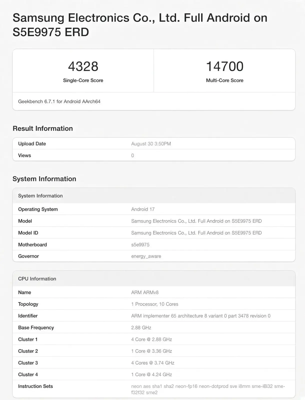 Samsung Exynos 2700 processor chip