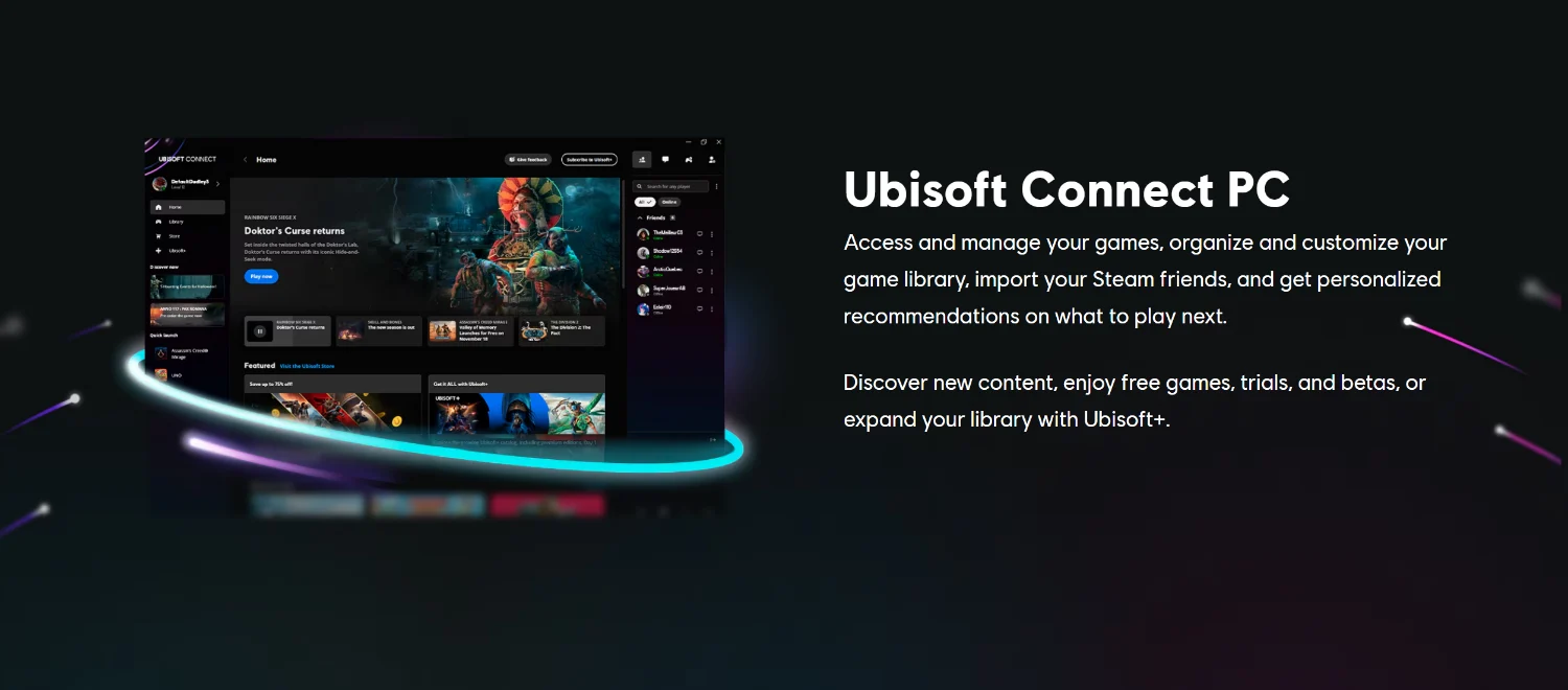 Ubisoft Connect Services Steam tool interface