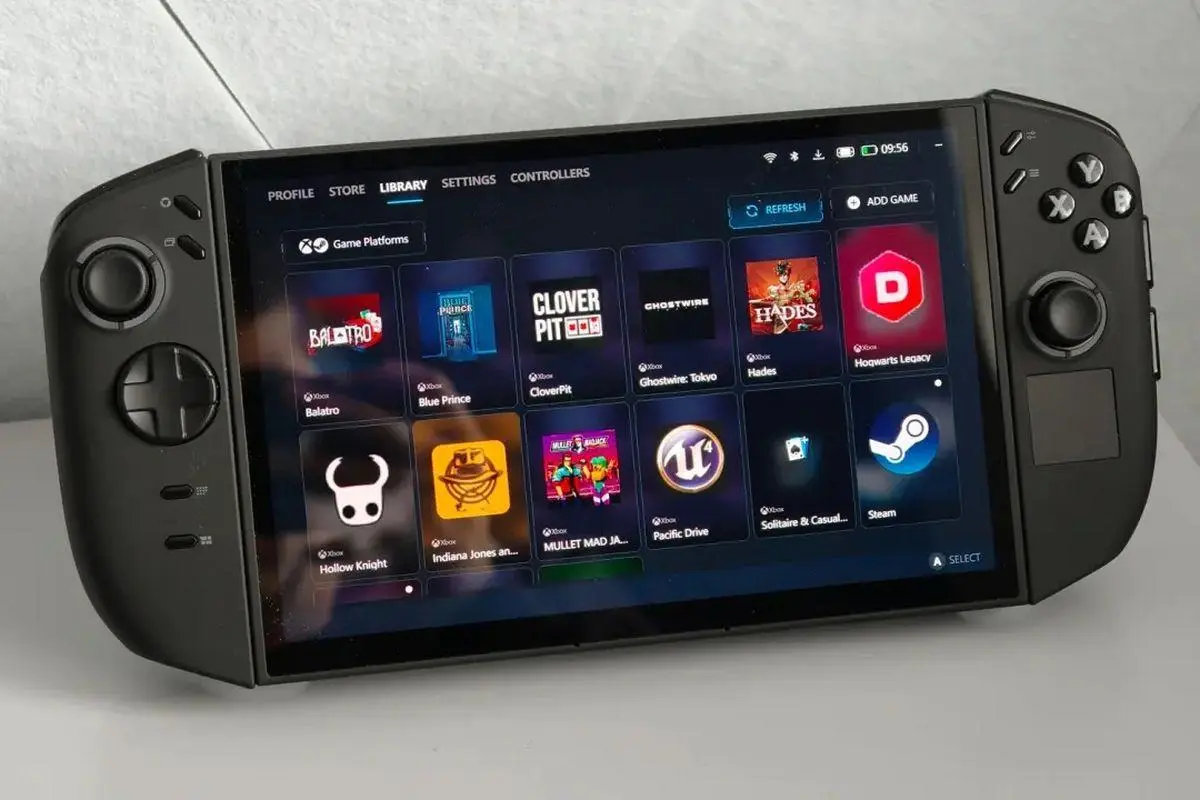 SteamOS interface on a handheld device