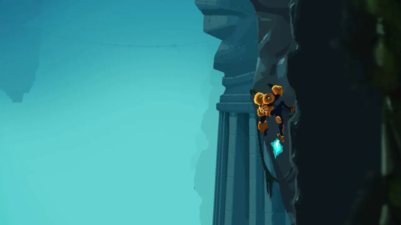 Wall World 3 gameplay screenshot showing the robospider in the open world