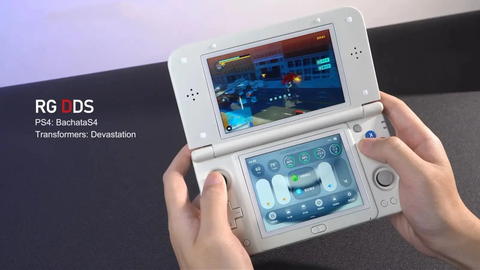 Anbernic RG DDS clamshell handheld gameplay showcase