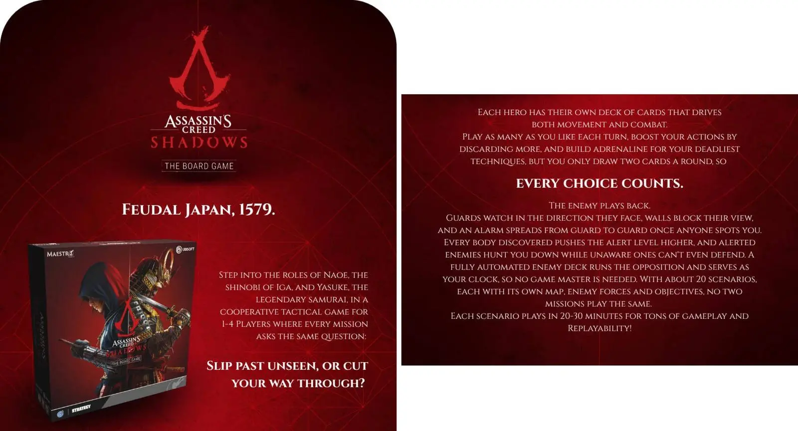 Assassin's Creed Shadows tabletop game box art