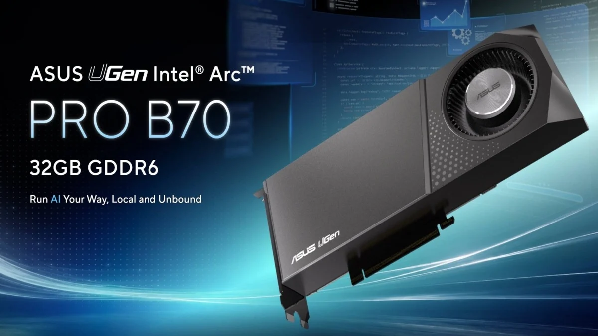 ASUS UGen Arc Pro B70 brings 32GB ECC VRAM to Intel Battlemage for AI workloads