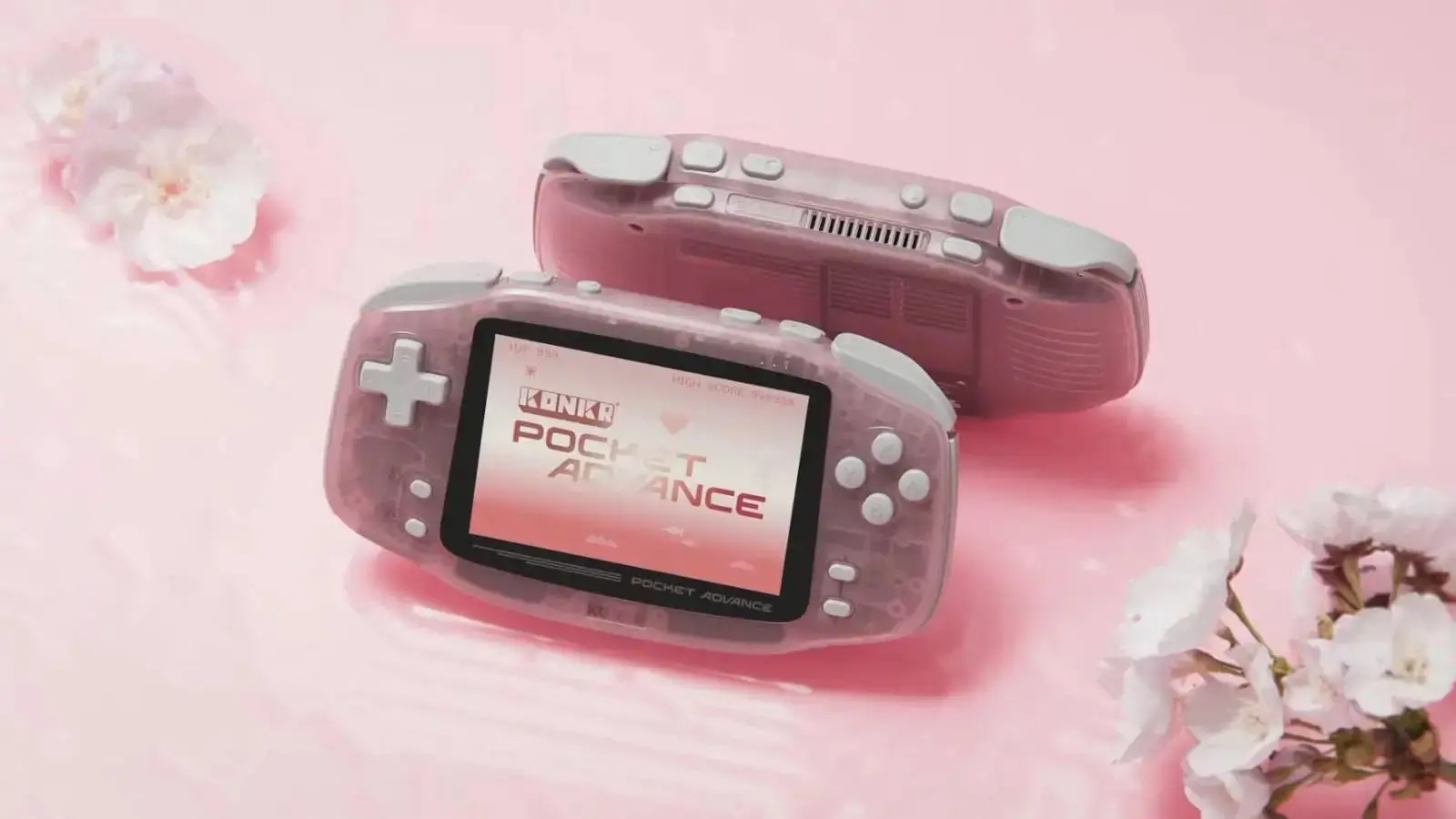 Ayaneo KONKR Pocket Advance Ice Pink variant with translucent casing
