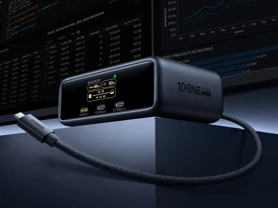 Baseus Spacemate RD1 Mini Docking Station packs dual 4K60 displays and 100W power delivery in phone-sized hub