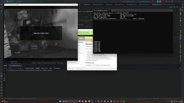 Battlefield 2 gameplay scene showing multiplayer action