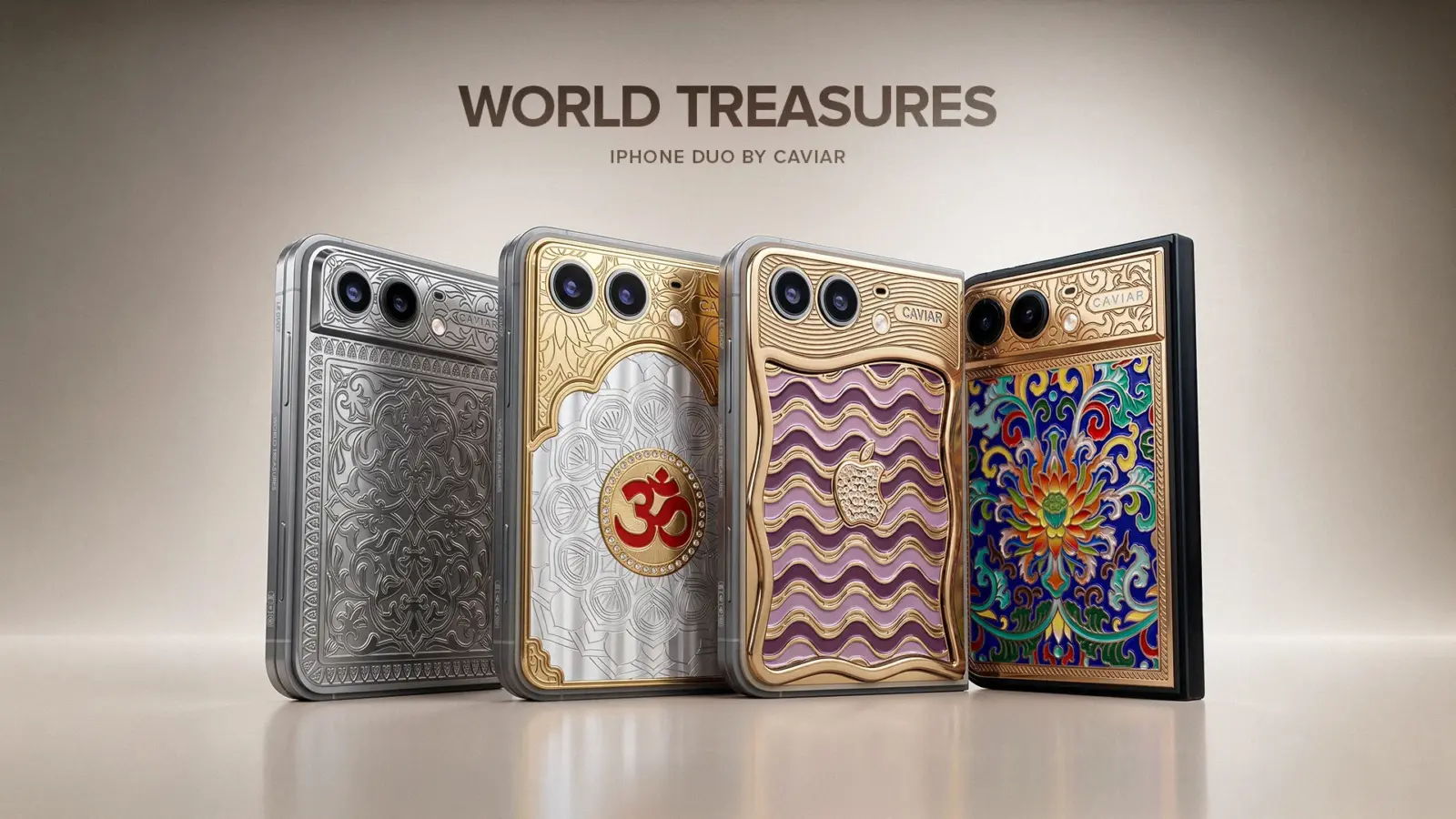 Caviar World Treasures iPhone Duo collection display
