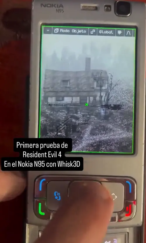 Nokia N95 smartphone displaying 3D graphics