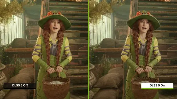 Hogwarts Legacy gameplay with DLSS 5 enabled