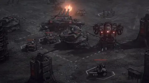 Dust Front RTS gameplay screenshot showing expanded battlefield view