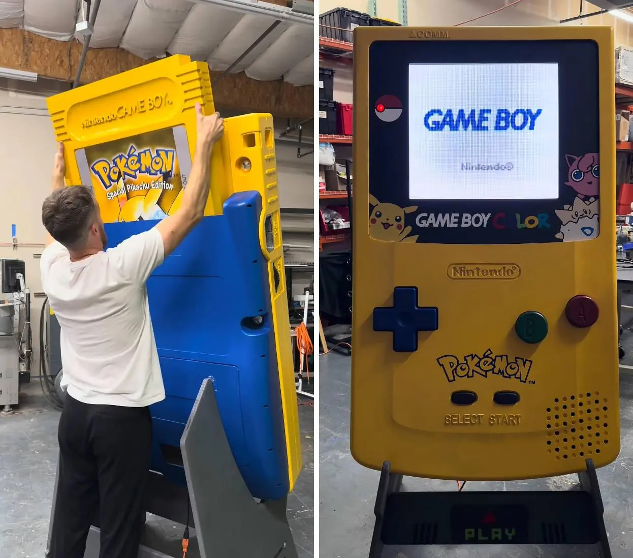 Full-scale Game Boy Color Special Edition replica with Pikachu artwork
