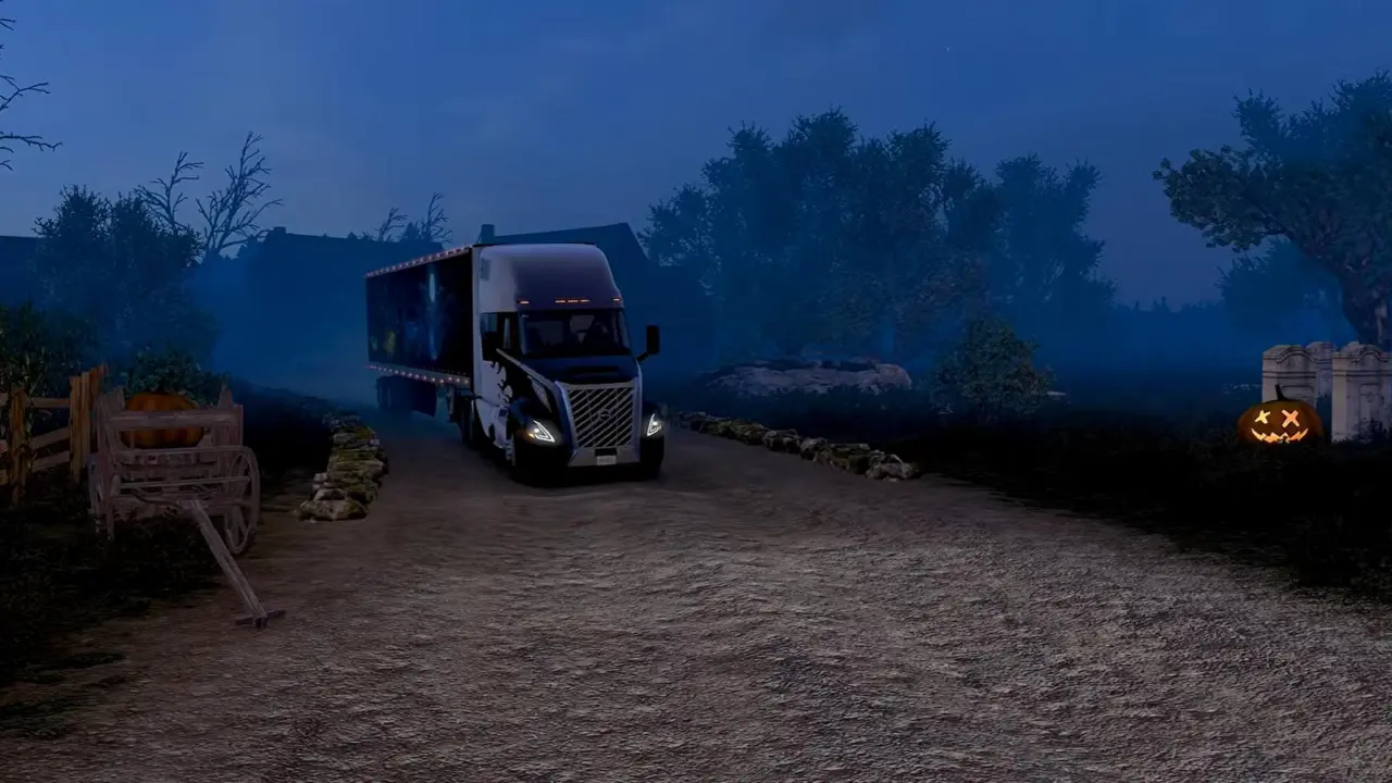 Euro Truck Simulator 2 Halloween event runs until 2026, offers 1.3 million delivery grind for truck decoration