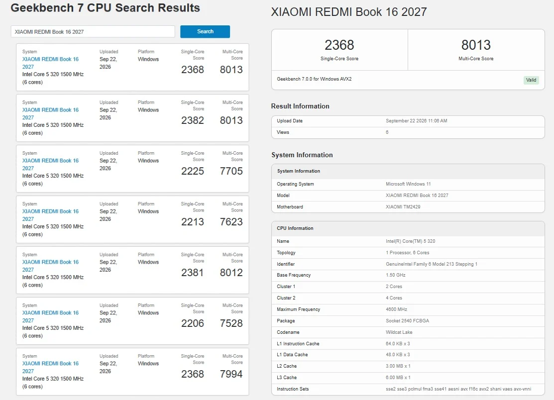 Intel Core 5 320 processor specifications