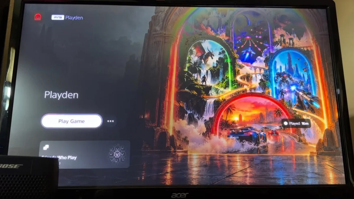 Jailbroken PS5 console running a Windows PC game