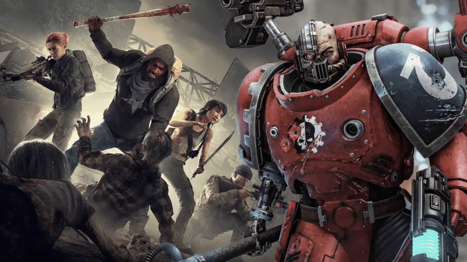 Concept art for Warhammer 40K FPS and Walking Dead colony sim