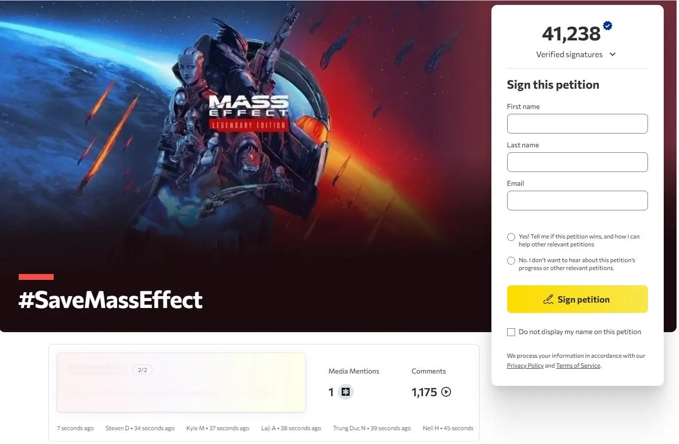 Mass Effect fans launch petition to save franchise amid BioWare closure fears