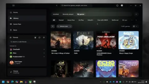 Xbox PC app interface