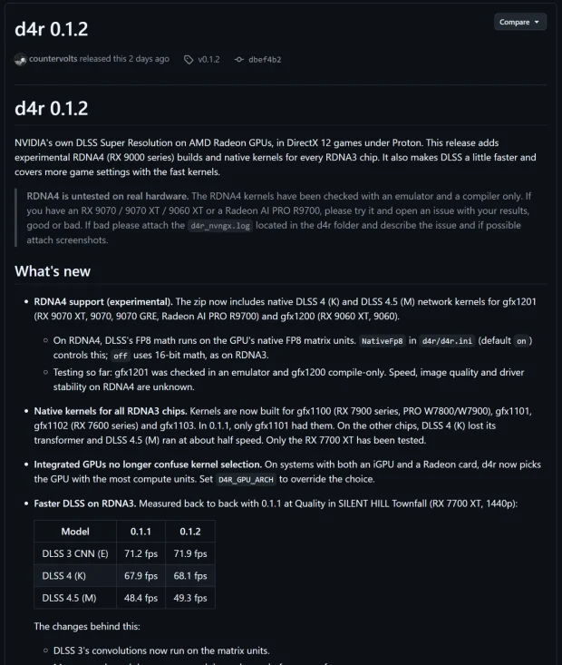 AMD RX 9000 series GPU running DLSS 4.5