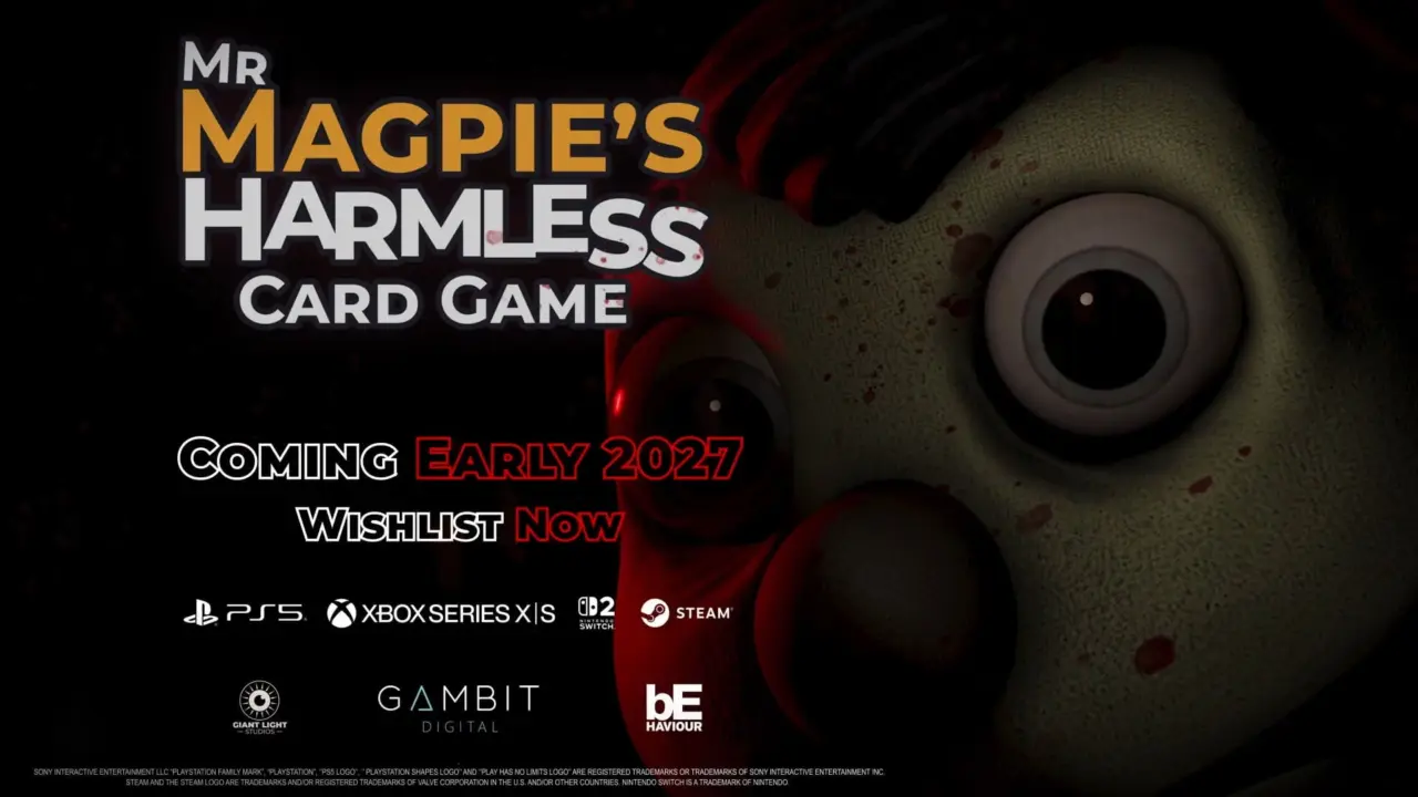 Mr. Magpie’s Harmless Card Game expands to PS5, Xbox Series, and Switch 2 for early 2027 launch