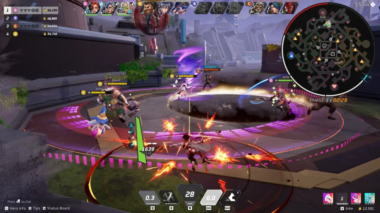 Project Zeta gameplay showing four teams in a large battlefield