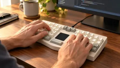 Vantex V1 Kickstarter merges split mechanical keyboard with central touchpad