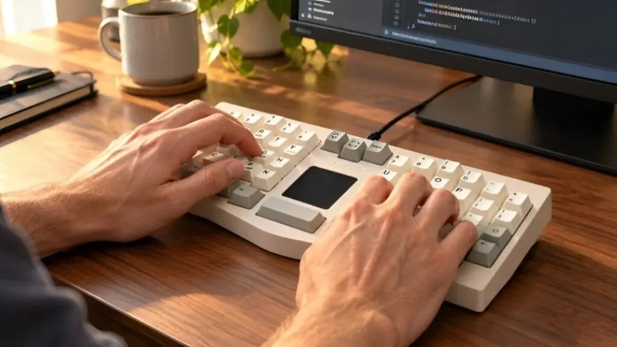 Vantex V1 Kickstarter merges split mechanical keyboard with central touchpad