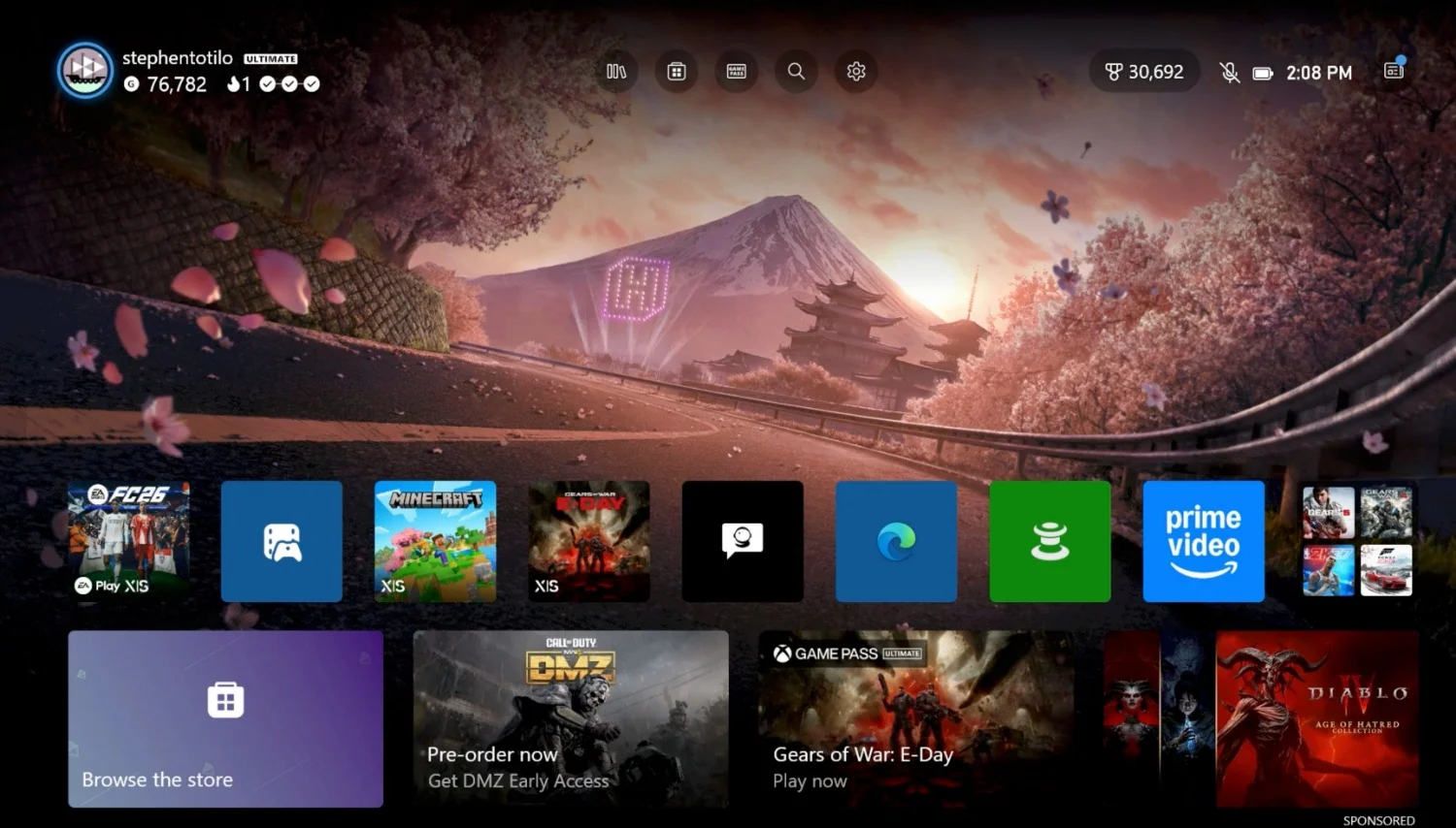 Xbox Update Preview program screen